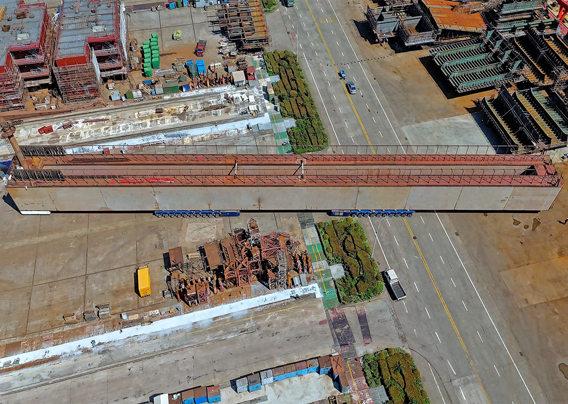Gantry crane girder transfer project